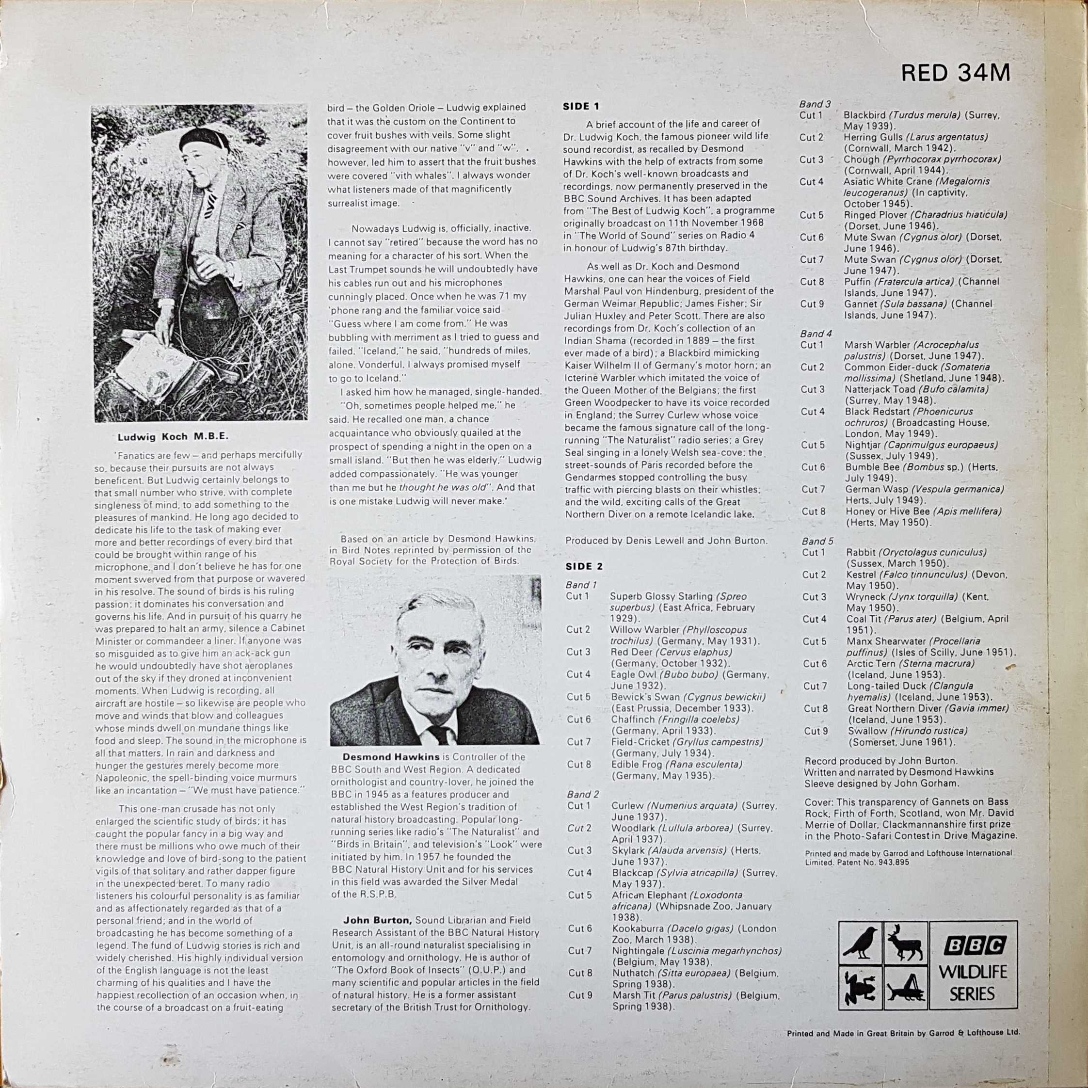 Picture of RED 34 A salute to Ludwig Koch
 by artist Ludwig Koch from the BBC records and Tapes library